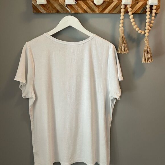 NWOT Crate & Barrow white floral T-shirt size XXL - Picture 4 of 6